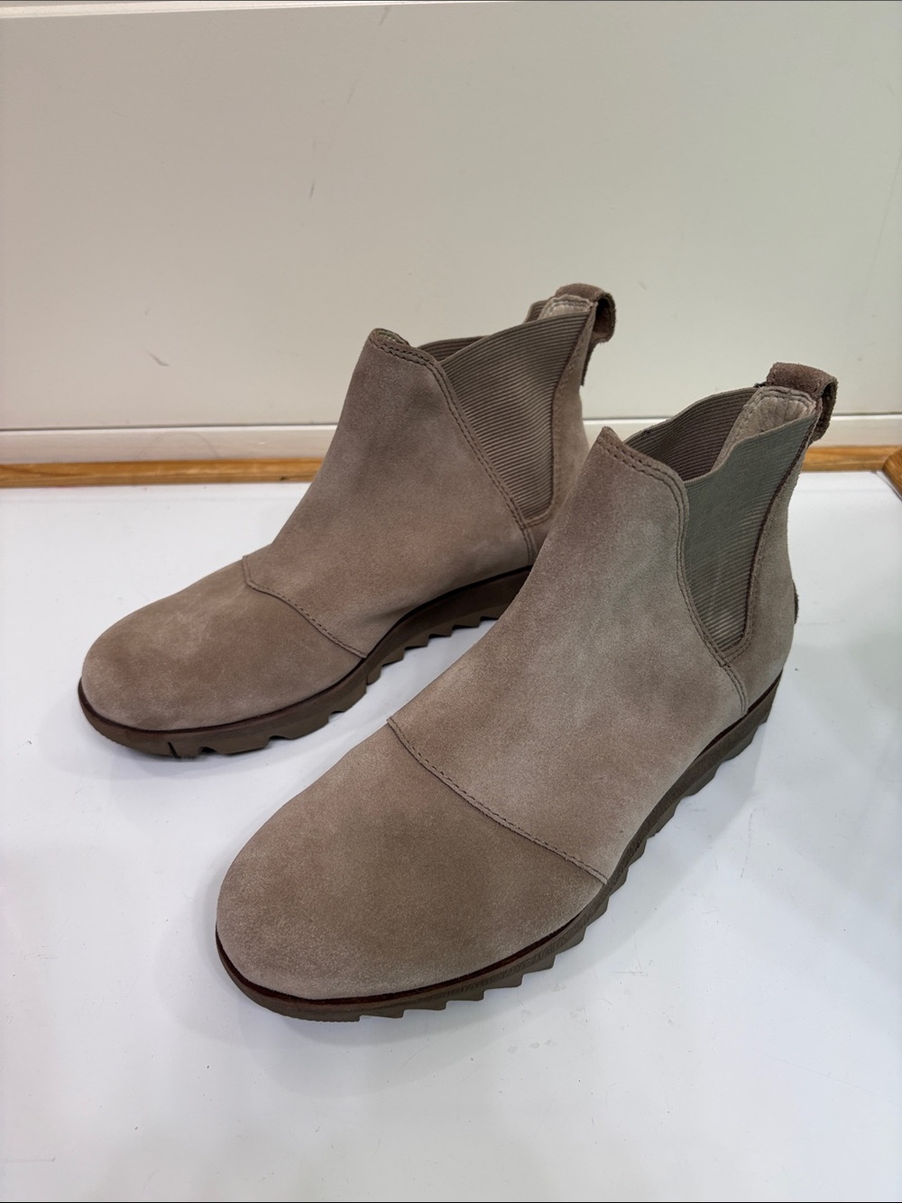 Sorel Women's Suede Chelsea Booties in Taupe